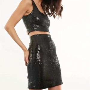 Commando Sexy Sequin Black Miniskirt Shapewear Women's Small